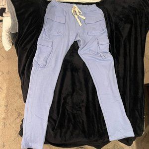 Urban Outfitters Light Blue Large (L) Standard Cloth Cargo Pants